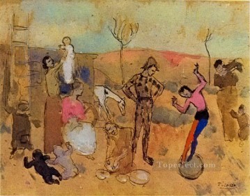  1905 Canvas - Famille de bateleurs 1905 Cubism